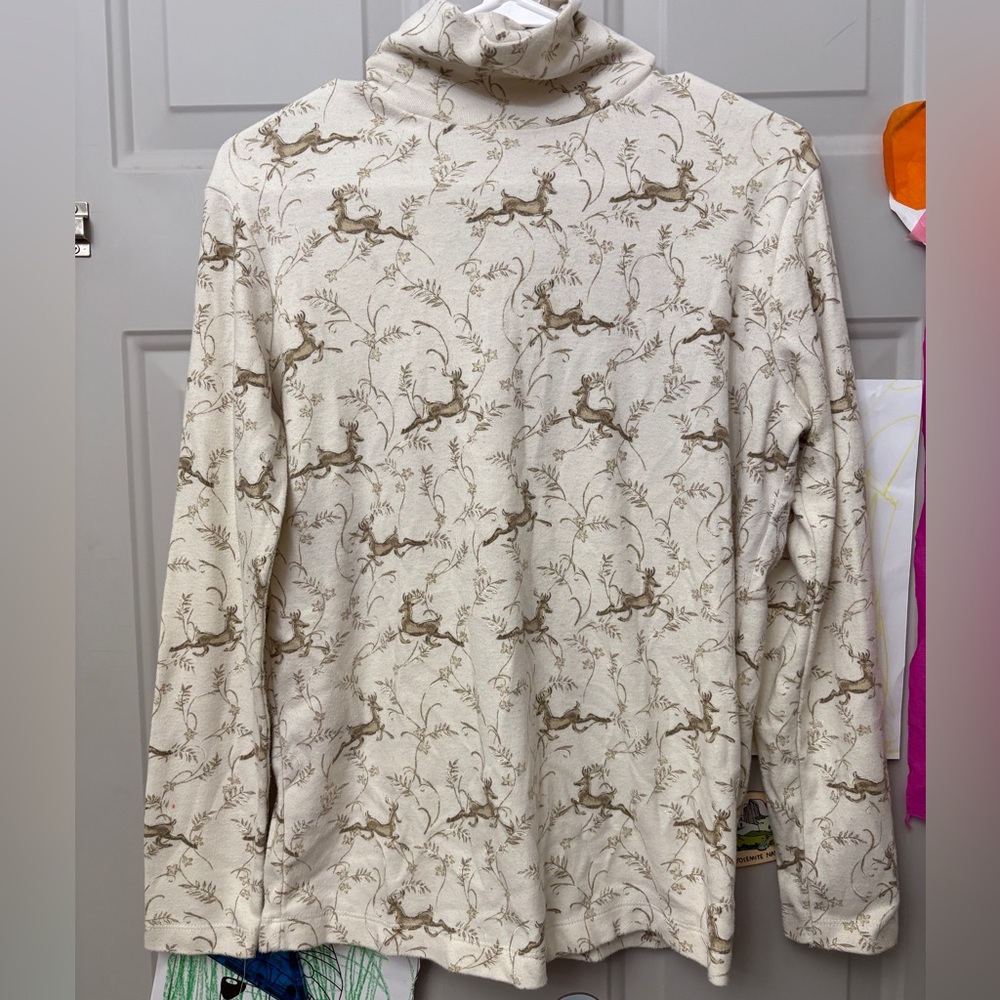 Bobbie Brooks Cream and Brown Long Sleeve Shirt